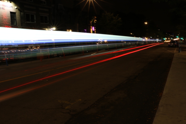 Light tracks Montreal