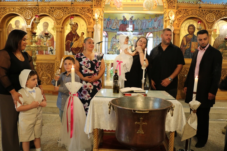 Double baptism at Greek Orthodox Church