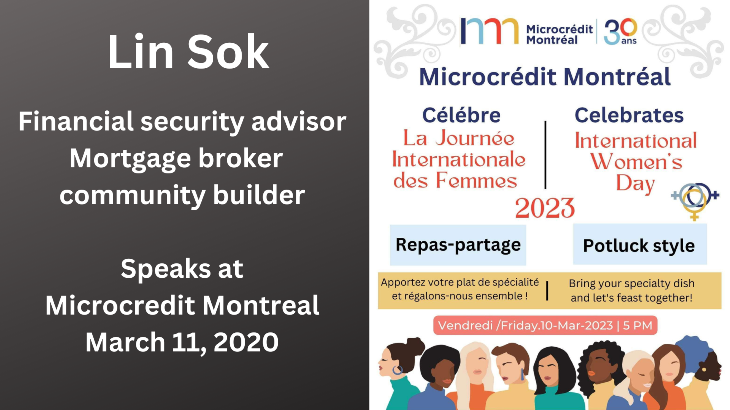 Lin Sok speaks at Microcredit Montreal