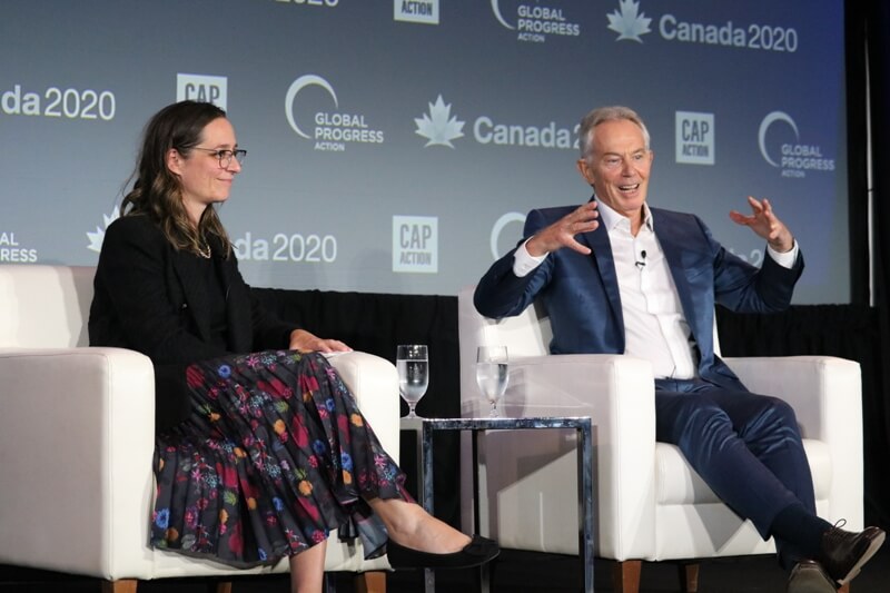 Anna Gainey, Member of the Canadian Parliament in conversation with Tony Blair